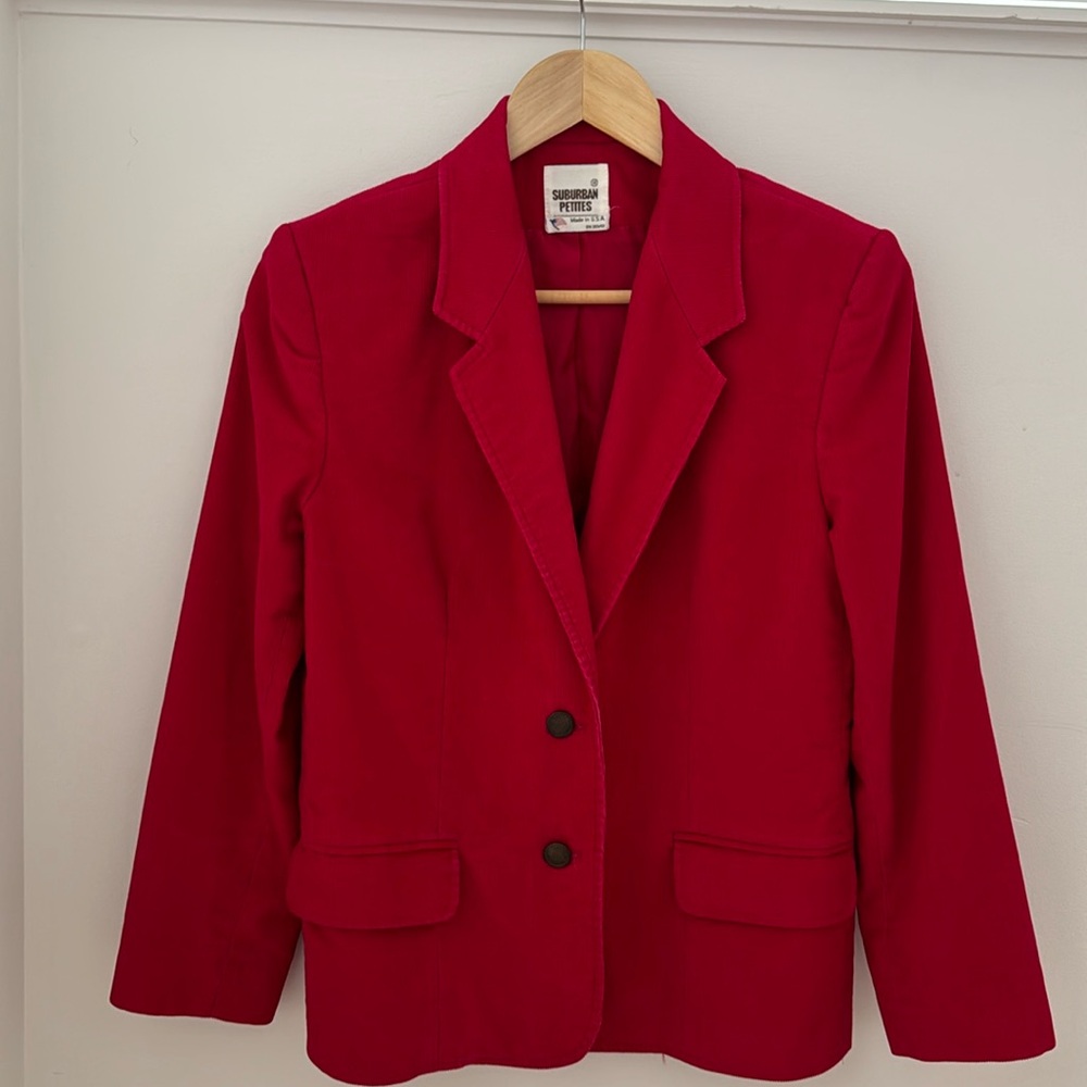 Vintage Red Corduroy Blazer